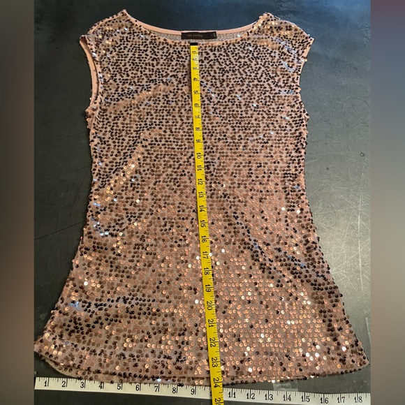 LIMITED Pink Sequin Sheer Sleeveless Blouse / Tunic - Size Small - Picture 15 of 16